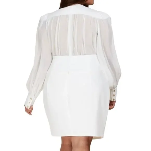 L’ATISTE Chiffon Top Asymmetrical Bodycon Dress - Picture 2 of 8